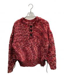 MAISON SPECIAL（メゾンスペシャル）の古着「2way Neck Melange Knit Pullover」｜レッド