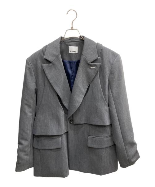 OMMO（オーエムエムオー）OMMO (オーエムエムオー) VEST LAYERED BIG SHOULDER JK グレー サイズ:Ｍの古着・服飾アイテム