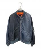 BEAMSビームス）の古着「撥水ワイドフィットクレイジーMA-1」｜グレー×ブラック