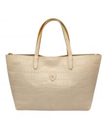 Felisi（フェリージ）の古着「クロコ型押しトートバッグ」｜アイボリー