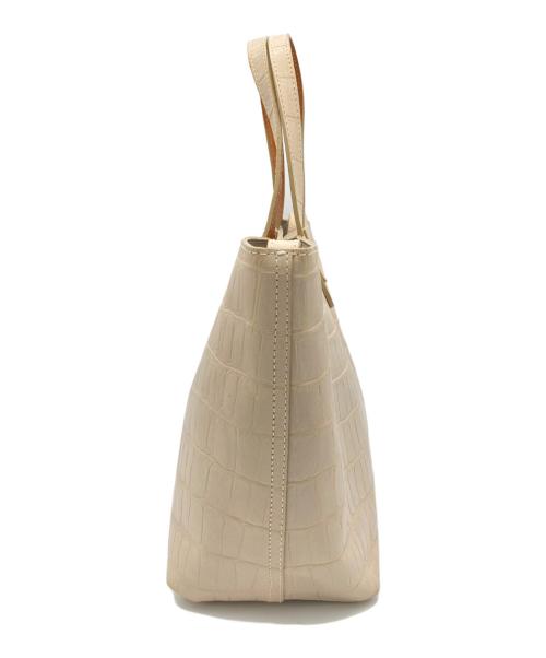 Felisi（フェリージ）Felisi (フェリージ) クロコ型押しトートバッグ アイボリーの古着・服飾アイテム