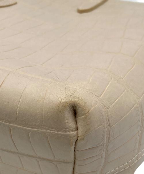 Felisi（フェリージ）Felisi (フェリージ) クロコ型押しトートバッグ アイボリーの古着・服飾アイテム