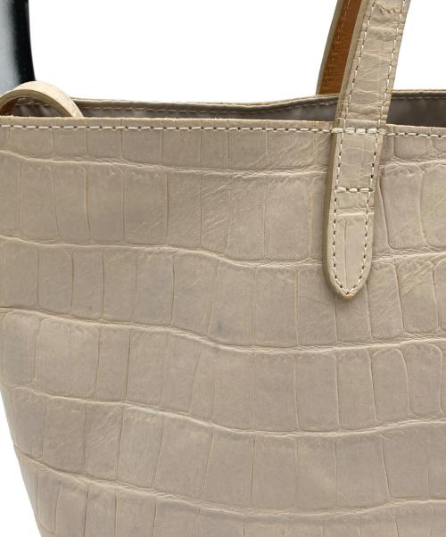 Felisi（フェリージ）Felisi (フェリージ) クロコ型押しトートバッグ アイボリーの古着・服飾アイテム