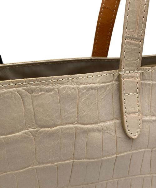 Felisi（フェリージ）Felisi (フェリージ) クロコ型押しトートバッグ アイボリーの古着・服飾アイテム