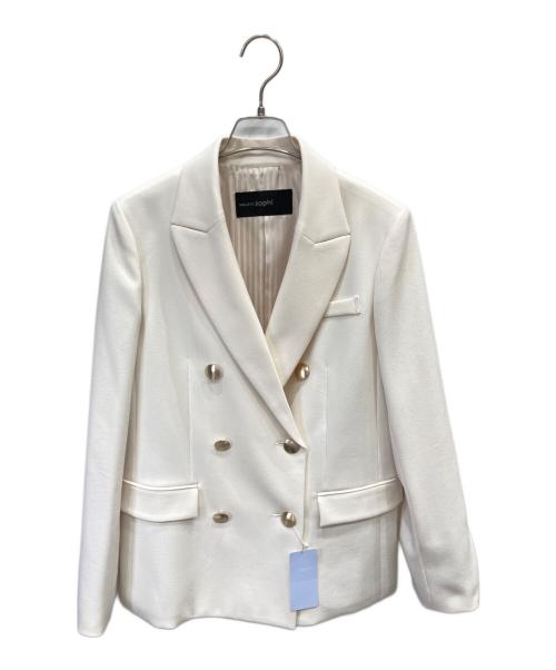 NOLLEY'S sophi（ノーリーズソフィー）NOLLEY'S sophi (ノーリーズソフィー) ウォッシャブルサージシャークダブルジャケット ホワイト サイズ:M 未使用品の古着・服飾アイテム