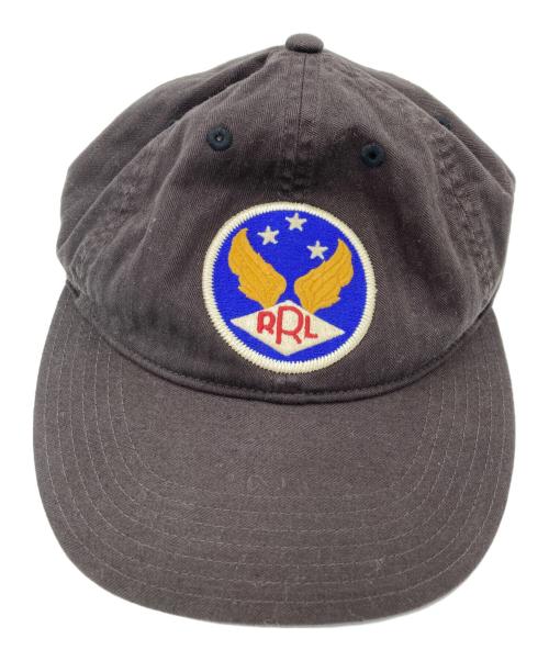 RRL（ダブルアールエル）RRL (ダブルアールエル) ウィングロゴツイルボールキャップ ブラック サイズ:OSの古着・服飾アイテム