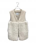 PASSIONEパシオーネ）の古着「プードルファーボアベスト」｜ホワイト