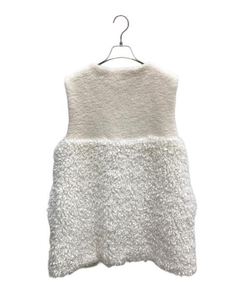 PASSIONE（パシオーネ）PASSIONE (パシオーネ) プードルファーボアベスト ホワイト サイズ:Mの古着・服飾アイテム