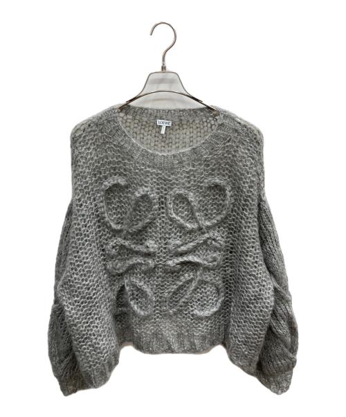 LOEWE（ロエベ）LOEWE (ロエベ) アナグラムモヘアニット グレー サイズ:ＸＳの古着・服飾アイテム