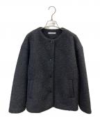 BEAUTY&YOUTHビューティーアンドユース）の古着「ブークレーノーカラーブルゾン」｜チャコールグレー