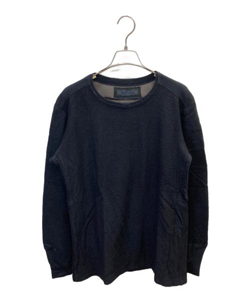 KOHSHIN SATOH（コウシンサトウ）KOHSHIN SATOH (コウシンサトウ) ウールデザインカットソー ブラック サイズ:48の古着・服飾アイテム