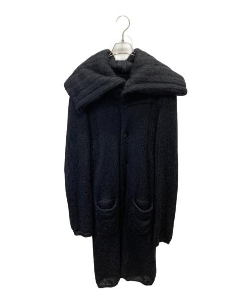 KOHSHIN SATOH（コウシンサトウ）KOHSHIN SATOH (コウシンサトウ) ビッグカラーモヘアブレンドコート ブラック サイズ:36の古着・服飾アイテム