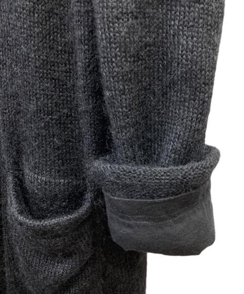 KOHSHIN SATOH（コウシンサトウ）KOHSHIN SATOH (コウシンサトウ) ビッグカラーモヘアブレンドコート ブラック サイズ:36の古着・服飾アイテム