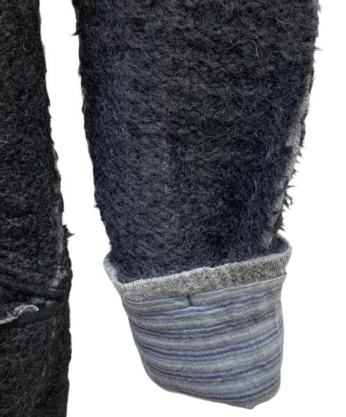 KOHSHIN SATOH（コウシンサトウ）KOHSHIN SATOH (コウシンサトウ) ショールカラーモヘアブレンドコート ブラック サイズ:36の古着・服飾アイテム