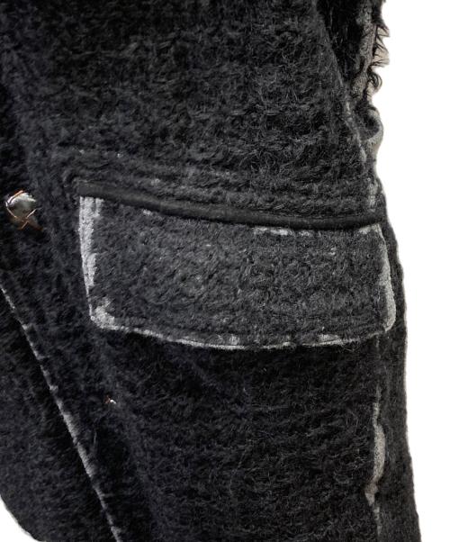 KOHSHIN SATOH（コウシンサトウ）KOHSHIN SATOH (コウシンサトウ) ショールカラーモヘアブレンドコート ブラック サイズ:36の古着・服飾アイテム