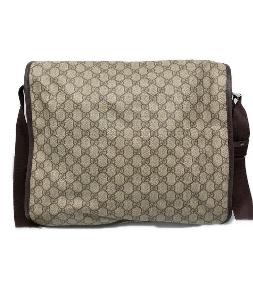 GUCCI（グッチ）GUCCI (グッチ) GGスプリームメッセンジャーバッグ ブラウンの古着・服飾アイテム