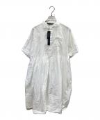 mizuiro-indミズイロインド）の古着「pin tuck waist gather wide OP」｜ホワイト