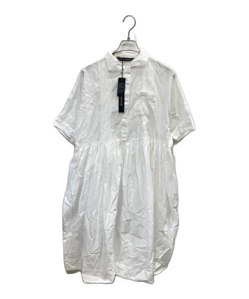 mizuiro-ind（ミズイロインド）mizuiro-ind (ミズイロインド) pin tuck waist gather wide OP ホワイト サイズ:表示なし 未使用品の古着・服飾アイテム