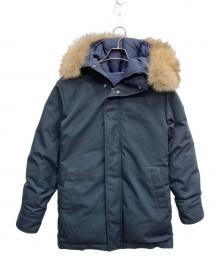 Pyrenex（ピレネックス）の古着「ANNECY フーデッドファーダウンジャケット」｜ネイビー