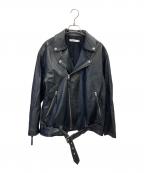 moussyマウジー）の古着「OVERSIZED LEATHER ジャケット」｜ブラック