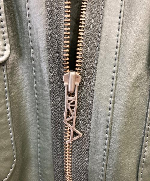 PUMA（プーマ）PUMA (プーマ) DUCATI (ドゥカティ) ピッグレザージャケット グリーン サイズ:Mの古着・服飾アイテム