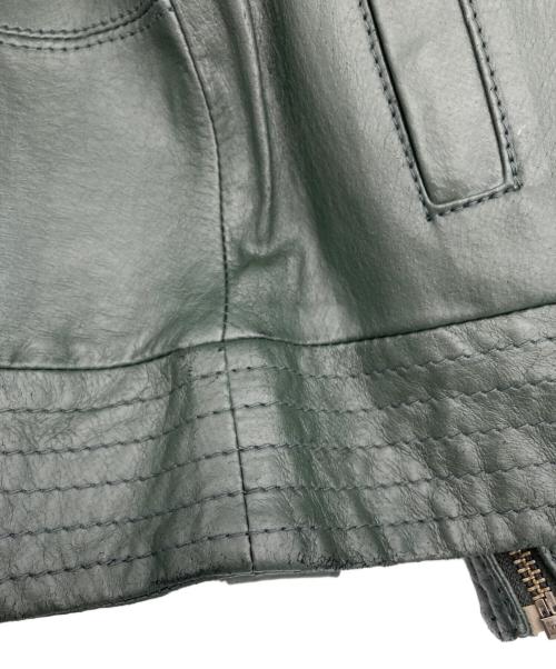 PUMA（プーマ）PUMA (プーマ) DUCATI (ドゥカティ) ピッグレザージャケット グリーン サイズ:Mの古着・服飾アイテム