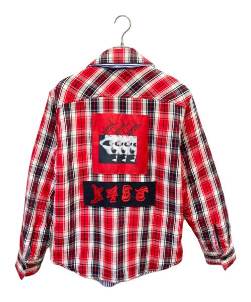 DIESEL（ディーゼル）DIESEL (ディーゼル) リバーシブル中綿チェックジャケット レッド サイズ:Sの古着・服飾アイテム