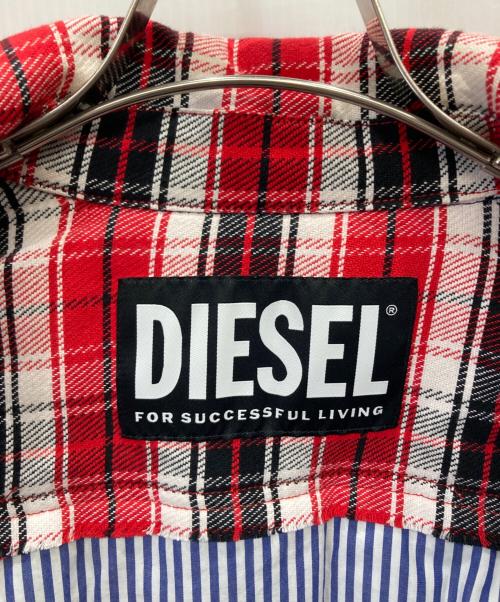 DIESEL（ディーゼル）DIESEL (ディーゼル) リバーシブル中綿チェックジャケット レッド サイズ:Sの古着・服飾アイテム