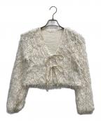 FRAY IDフレイ アイディー）の古着「フェザーリボンカーディガン」｜アイボリー