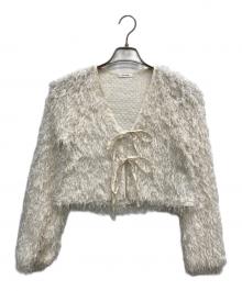 FRAY ID（フレイ アイディー）の古着「フェザーリボンカーディガン」｜アイボリー