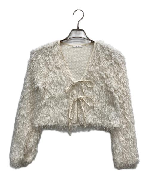 FRAY ID（フレイ アイディー）FRAY ID (フレイ アイディー) フェザーリボンカーディガン アイボリー サイズ:FREEの古着・服飾アイテム