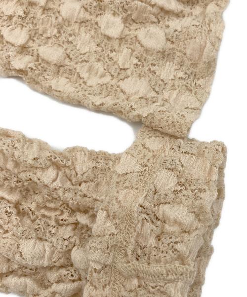 CODE A（コードエー）CODE A (コードエー) shrink lace blouse（シュリンク レース ブルゾン） ベージュ サイズ:FREEの古着・服飾アイテム