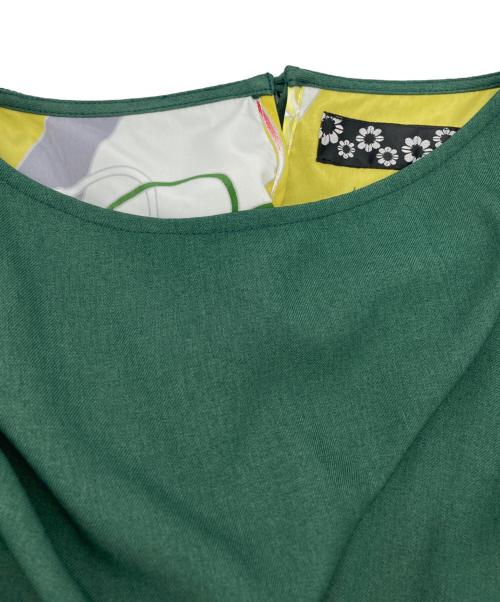 ふりふ（フリフ）ふりふ (フリフ) 背開き和モダン花柄ワンピース グリーン サイズ:Mの古着・服飾アイテム