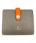 PELLE BORSAペレボルサ）の古着「レネットグッズ コンパクトウォレット」｜トープ×オレンジ