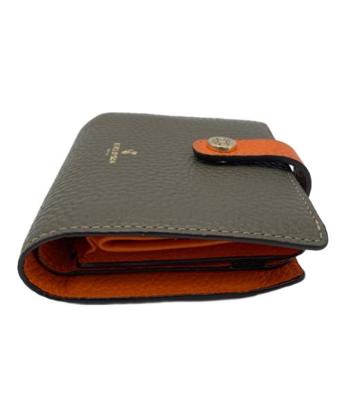 PELLE BORSA（ペレボルサ）PELLE BORSA (ペレボルサ) レネットグッズ コンパクトウォレット トープ×オレンジ サイズ:表示なしの古着・服飾アイテム