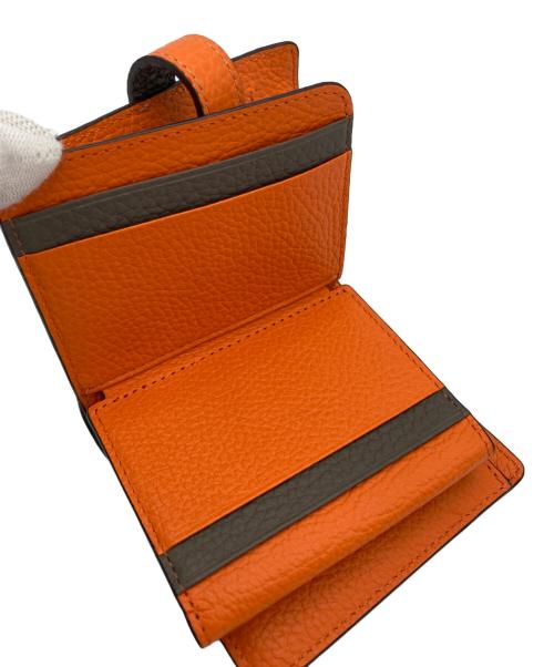 PELLE BORSA（ペレボルサ）PELLE BORSA (ペレボルサ) レネットグッズ コンパクトウォレット トープ×オレンジ サイズ:表示なしの古着・服飾アイテム