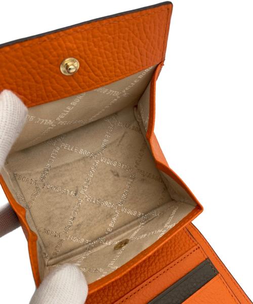 PELLE BORSA（ペレボルサ）PELLE BORSA (ペレボルサ) レネットグッズ コンパクトウォレット トープ×オレンジ サイズ:表示なしの古着・服飾アイテム
