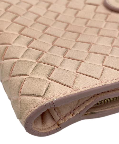 BOTTEGA VENETA（ボッテガベネタ）BOTTEGA VENETA (ボッテガベネタ) イントレチャート2つ折り財布 ピンクの古着・服飾アイテム
