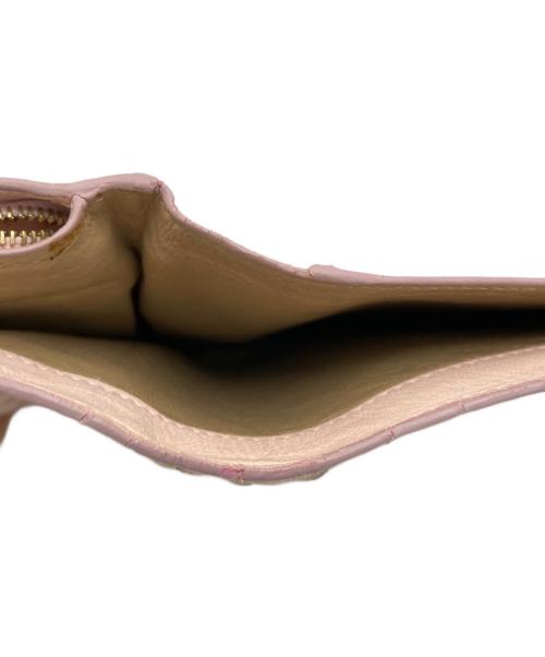 BOTTEGA VENETA（ボッテガベネタ）BOTTEGA VENETA (ボッテガベネタ) イントレチャート2つ折り財布 ピンクの古着・服飾アイテム