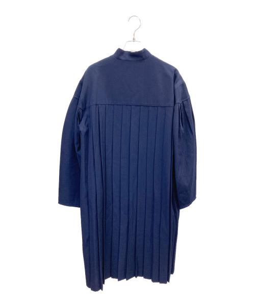 Y's（ワイズ）Y's (ワイズ) スタンドカラーギャザーウールコート ネイビー サイズ:表記なしの古着・服飾アイテム