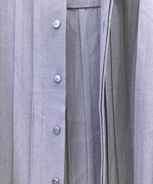 Y's（ワイズ）Y's (ワイズ) スタンドカラーギャザーウールコート ネイビー サイズ:表記なしの古着・服飾アイテム