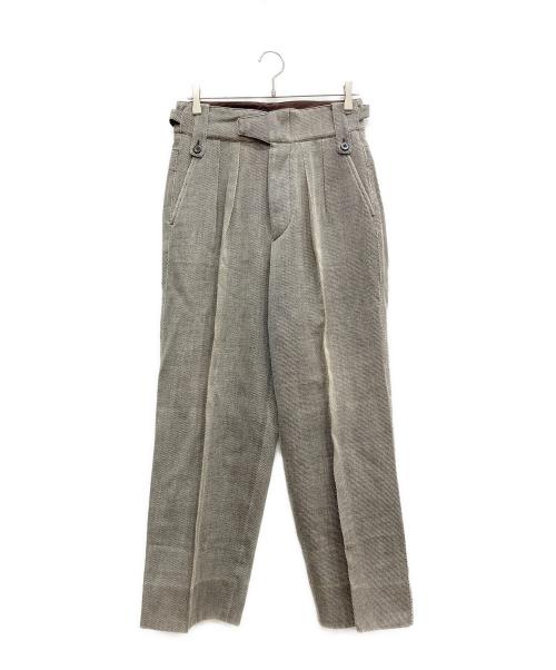 GIORGIO ARMANI（ジョルジョアルマーニ）GIORGIO ARMANI (ジョルジョアルマーニ) サイドアジャスター2タックウールパンツ グレー サイズ:M(46)の古着・服飾アイテム