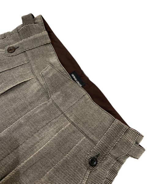 GIORGIO ARMANI（ジョルジョアルマーニ）GIORGIO ARMANI (ジョルジョアルマーニ) サイドアジャスター2タックウールパンツ グレー サイズ:M(46)の古着・服飾アイテム