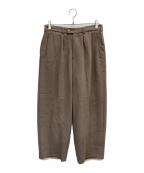 GIORGIO ARMANIジョルジョアルマーニ）の古着「サイドアジャスターレーヨンタックパンツ」｜ライトブラウン