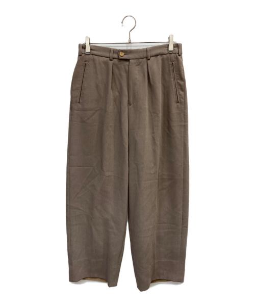 GIORGIO ARMANI（ジョルジョアルマーニ）GIORGIO ARMANI (ジョルジョアルマーニ) サイドアジャスターレーヨンタックパンツ ライトブラウン サイズ:46の古着・服飾アイテム