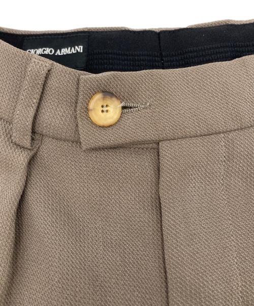 GIORGIO ARMANI（ジョルジョアルマーニ）GIORGIO ARMANI (ジョルジョアルマーニ) サイドアジャスターレーヨンタックパンツ ライトブラウン サイズ:46の古着・服飾アイテム