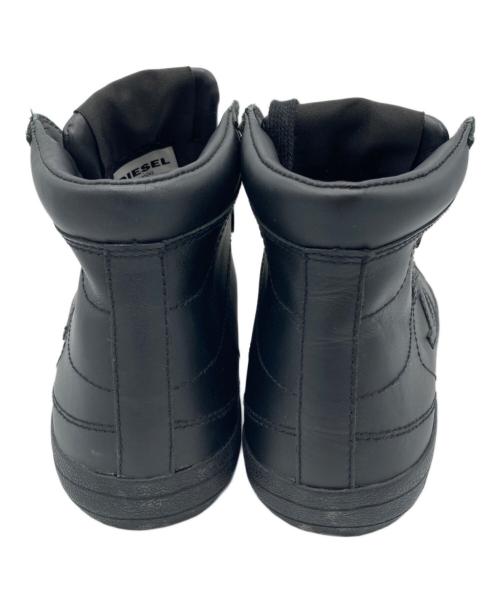 DIESEL（ディーゼル）DIESEL (ディーゼル) S-LEROJI MID Dロゴハイトップレザースニーカー ブラック サイズ:27CMの古着・服飾アイテム