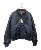 CAHLUMN×FREAK'S STOREカウラム×フリークスストア）の古着「Magazine Pocket Flight Jacket “CWUー45P”（マガジンポケットフライトジャケット）」｜ブラック