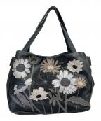 Susannah Hunterスザンナハンター）の古着「花柄ハンドバッグ」｜ブラック