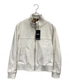 BOSS（ボス）の古着「Mapson ラムレザーライダースジャケット」｜アイボリー